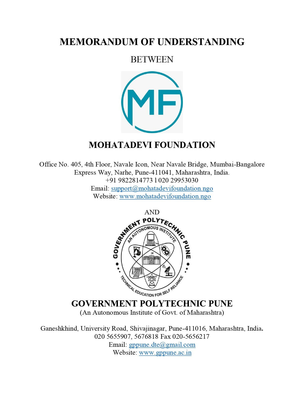 GPP MOU Title Page